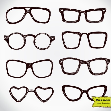 eyeglasses isolated on whiteのイラスト素材