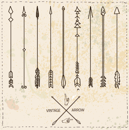 Vector set of colorful ethnic arrowsのイラスト素材