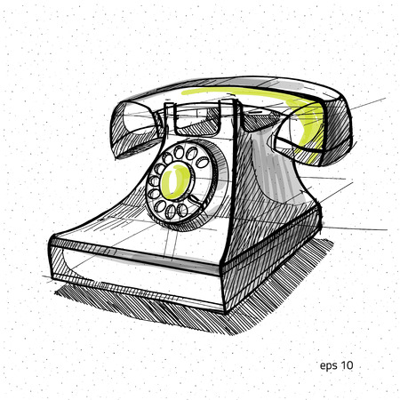 vector sketch illustration - telephone handsetのイラスト素材