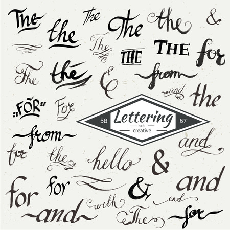 Hand drawn elegant ampersands and catchwords for your designのイラスト素材