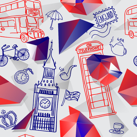 english background, london seamless pattern. vector illustration hand drawnのイラスト素材