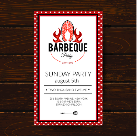 Barbecue party invitation. BBQ brochure menu design.のイラスト素材