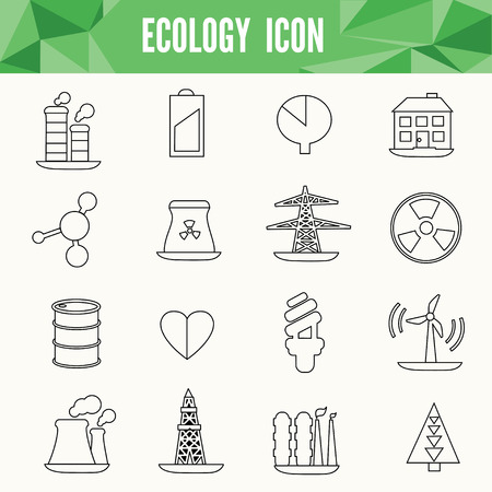 Ecology icon set-  flat designのイラスト素材