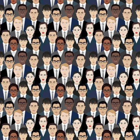 Background with hundreds of business people. Vector illustrationのイラスト素材