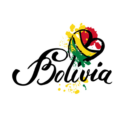 Welcome to Bolivia. Vector welcome card with national flag of Boliviaのイラスト素材
