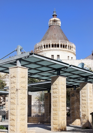 The Basilica of the Annunciation in Nazareth, Israel  This church was built on the site where according to Tradition was the home of the Virgin Maryの写真素材