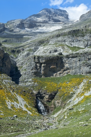 mountain river with waterfall in the Spanish Pyreneesの写真素材