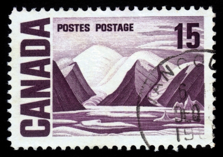 CANADA - CIRCA 1967: stamp printed by Canada, shows Bylot Island by Lawren Harris, circa 1967のeditorial素材
