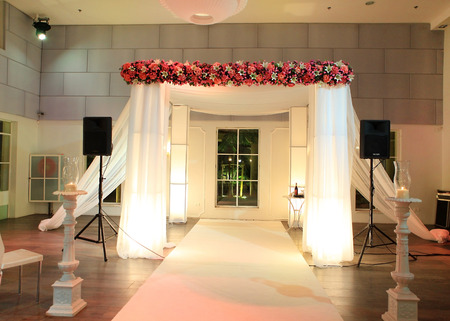 jewish traditional wedding ceremony  wedding canopy  chuppah or huppah  in jewish traditionのeditorial素材