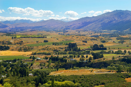 picturesque rural landscape on a mountains in New Zealand