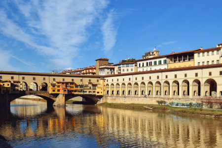 bridge Ponte Vecchio over the Arno River in Florence, Italy