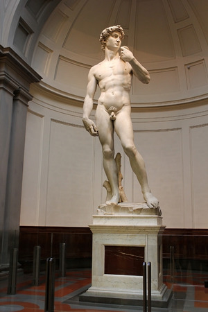 statue David by Michelangelo in Galleria dell'Accademia (Uffizi museum) in Florence, Italyのeditorial素材