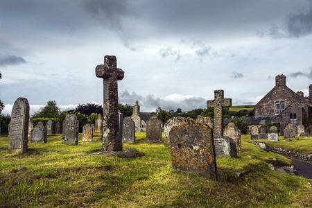 old cemetery near the chapel of St. Ives Parish Church, Cornwall, Englandのeditorial素材