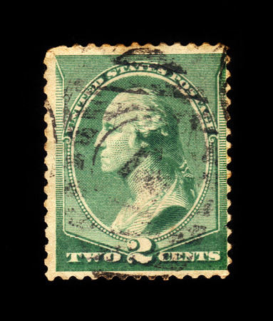 USA - CIRCA 1887: a stamp printed in United States of America shows George Washington, 1st President of the United States, circa 1887のeditorial素材
