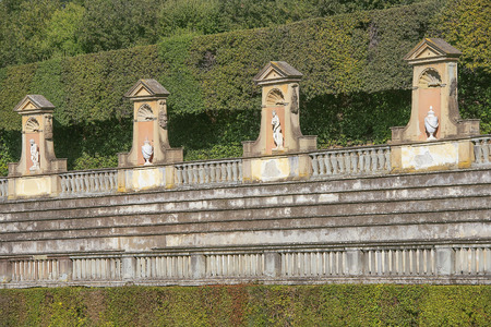 FLORENCE, ITALY - February 02, 2017: detail of amphitheater at the Boboli Gardens, Florence, Italyのeditorial素材