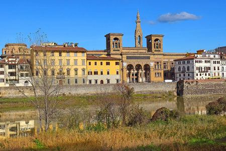 FLORENCE, ITALY - Jan 18, building of the National Central Library of Florence, Italy Jan 18, 2016 library was founded in 1714 when scholar Antonio Magliabechi bequeathed his entire collection of books, 30,000 volumesのeditorial素材