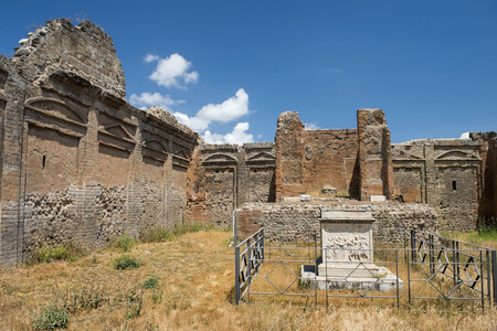 ancient Pompeii ruins, Campania region, Italy. Pompeii city destroyed in 79BC by the eruption of Mount Vesuviusの写真素材