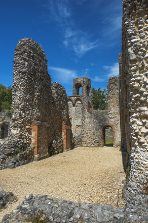 part of the ruins of Wolvesey Castle, the mediaeval Bishop's Palace, Winchester, Hampshire, Englandのeditorial素材