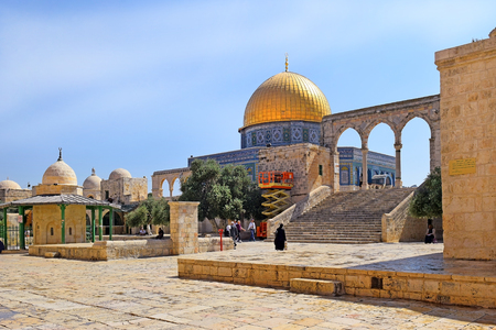JERUSALEM, ISRAEL - June 15, 2017: territory of the complex on the Temple Mount, the place of conflict between Israel and the Palestinian Authority, Old City of Jerusalem, Israelのeditorial素材