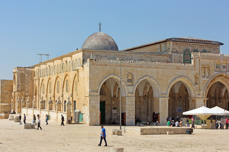JERUSALEM, ISRAEL - June 15, 2017: Al-Aqsa Mosque, also known as Al-Aqsa and Bayt al-Muqaddas, is the third holiest site in Sunni Islam and is located in the Old City of Jerusalem, Israelのeditorial素材
