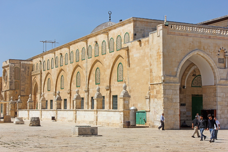 JERUSALEM, ISRAEL - June 15, 2017: Al-Aqsa Mosque, also known as Al-Aqsa and Bayt al-Muqaddas, is the third holiest site in Sunni Islam and is located in the Old City of Jerusalem, Israelのeditorial素材