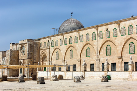 JERUSALEM, ISRAEL - June 15, 2017: Al-Aqsa Mosque, also known as Al-Aqsa and Bayt al-Muqaddas, is the third holiest site in Sunni Islam and is located in the Old City of Jerusalem, Israelのeditorial素材