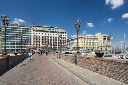 Naples, Italy - may 18, 2017: promenade of Naples in good weather, Naples, Italyのeditorial素材