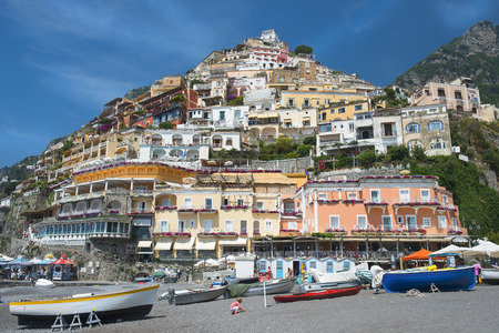 Positano, Italy - may 24, 2017: scenic view of Positano, cliffside village at the Amalfi Coast, Campania region in southern Italyのeditorial素材