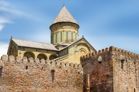 Svetitskhoveli Cathedral (Cathedral of the Living Pillar) is Georgian Orthodox cathedral located in the historical town of Mtskheta, Georgiaの写真素材