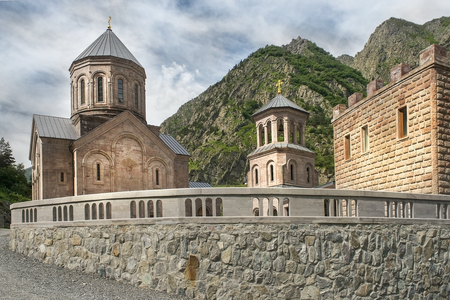 monastery of the Holy Archangels Michael and Gabriel in the Daryal gorge in Georgiaの写真素材