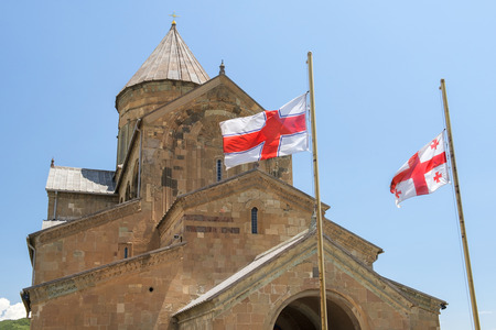 Svetitskhoveli Cathedral (Cathedral of the Living Pillar) is Georgian Orthodox cathedral located in the historical town of Mtskheta, Georgiaの写真素材