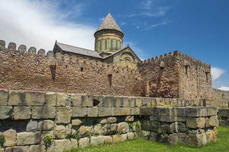 Svetitskhoveli Cathedral (Cathedral of the Living Pillar) is Georgian Orthodox cathedral located in the historical town of Mtskheta, Georgiaの写真素材