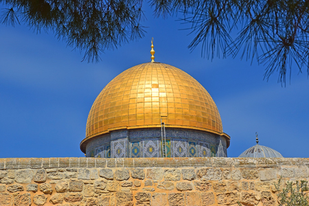 mosque Dome of the Rock at Temple Mount, Jerusalem, Israelの写真素材