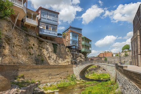 Tbilisi, Georgia - Juny 9, 2017: Abanotubani, ancient district of old Tbilisi, Georgia, known for its sulfuric baths on Juny 9, 2017のeditorial素材