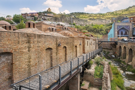 Tbilisi, Georgia - Juny 9, 2017: Abanotubani, ancient district of old Tbilisi, Georgia, known for its sulfuric baths on Juny 9, 2017のeditorial素材