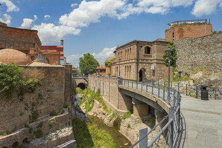 Tbilisi, Georgia - Juny 9, 2017: Abanotubani, ancient district of old Tbilisi, Georgia, known for its sulfuric baths on Juny 9, 2017のeditorial素材