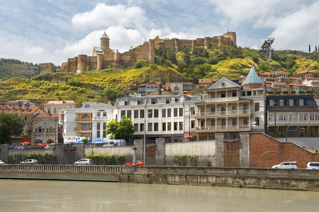 Tbilisi, Georgia - Juny 6, 2017: view of the Narikala, ancient fortress and old city in Tbilisi, capital of Georgia on Juny 6, 2017のeditorial素材