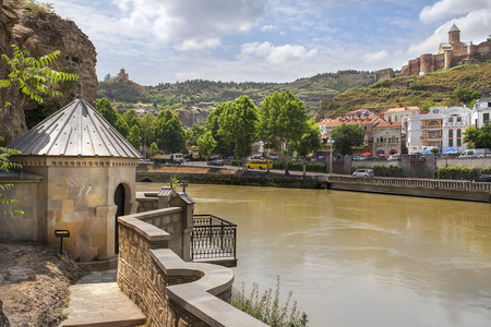 Tbilisi, Georgia - Juny 9, 2017: city landscape with famous landmarks of old Tbilisi, the capital of the Republic of Georgia on Juny 9, 2017のeditorial素材