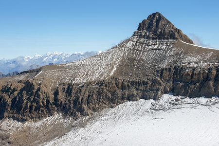 peak of the Oldenhorn mountain in the western Bernese Alps in Switzerlandの写真素材