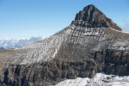 peak of the Oldenhorn mountain in the western Bernese Alps in Switzerlandの写真素材