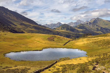 magnificent mountain landscape in the Swiss Alpsの写真素材
