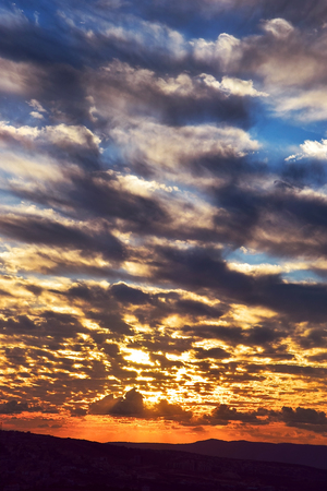 Beautiful sunset over Cana of Galilee, Israelの写真素材