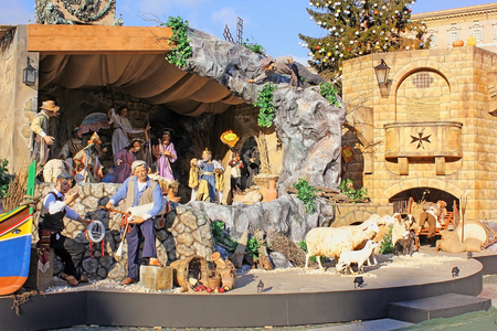 ROME, ITALY: January 02, 2017 : nativity scene in the Vatican City, Rome, Italyのeditorial素材