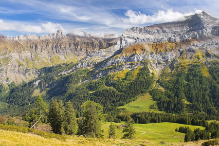 magnificent mountain scenery in the Swiss Alps in the area of Great St. Bernard Passの写真素材