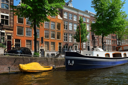Scenery of Amsterdam, a trip through the picturesque canalsの写真素材