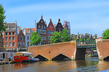 Scenery of Amsterdam, a trip through the picturesque canalsの写真素材
