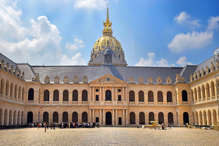 court of honour at the Hotel des Invalides monument in Paris, Franceのeditorial素材