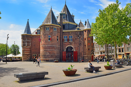 Amsterdam, North Holland, The Netherlands - May 21 2018: The Waag ("weigh house") is a 15th-century building on Nieuwmarkt square in Amsterdamのeditorial素材