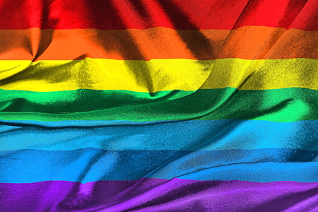 rainbow colored LGBT flag, symbolizes toleranceの写真素材