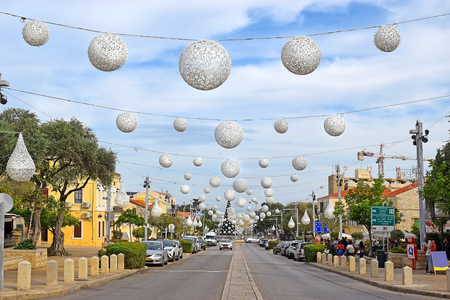 HAIFA, ISRAEL - December 02, 2018: decorated before Christmas - German colony (HaMoshava HaGermanit) in Haifa, Israel. The German Colony was established in Haifa in 1868 by the german templersのeditorial素材